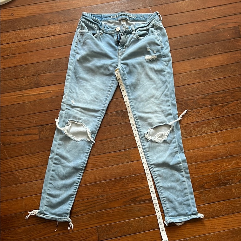 American Eagle Outfitters Blue Skinny Jeans Distressed